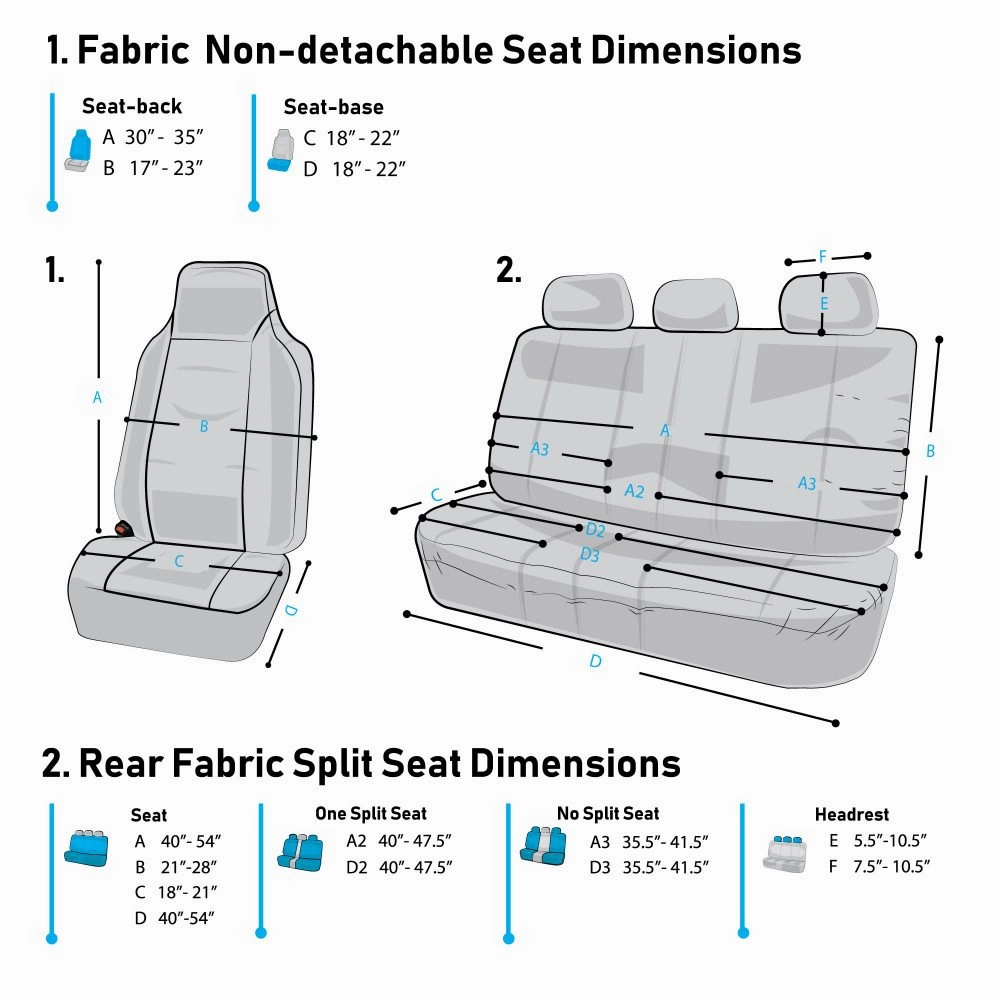 Supreme Twill Seat Covers - Full Set Gray / Black