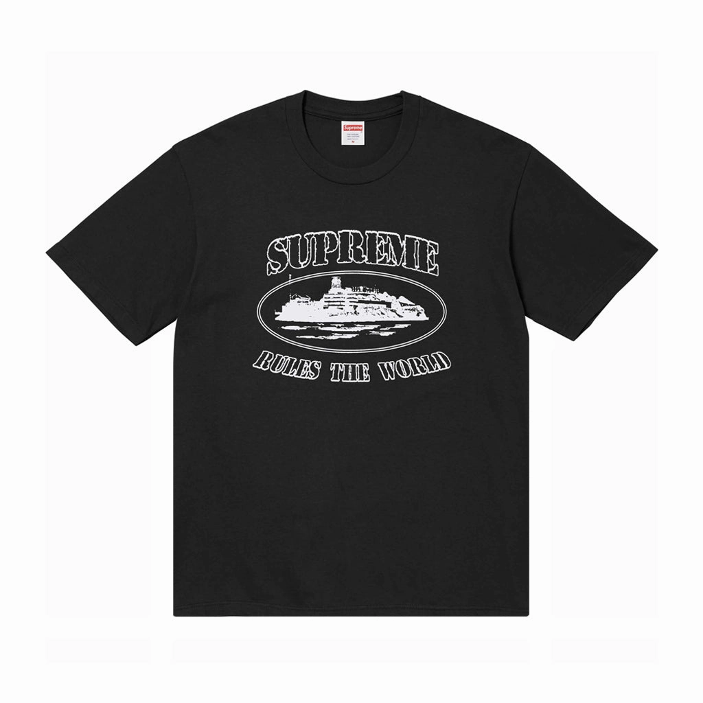 Supreme x Corteiz Rules The World Tee – Black