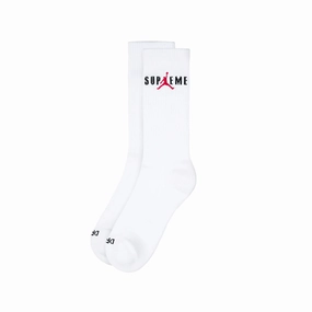 Supreme x Jordan Crew Socks - White