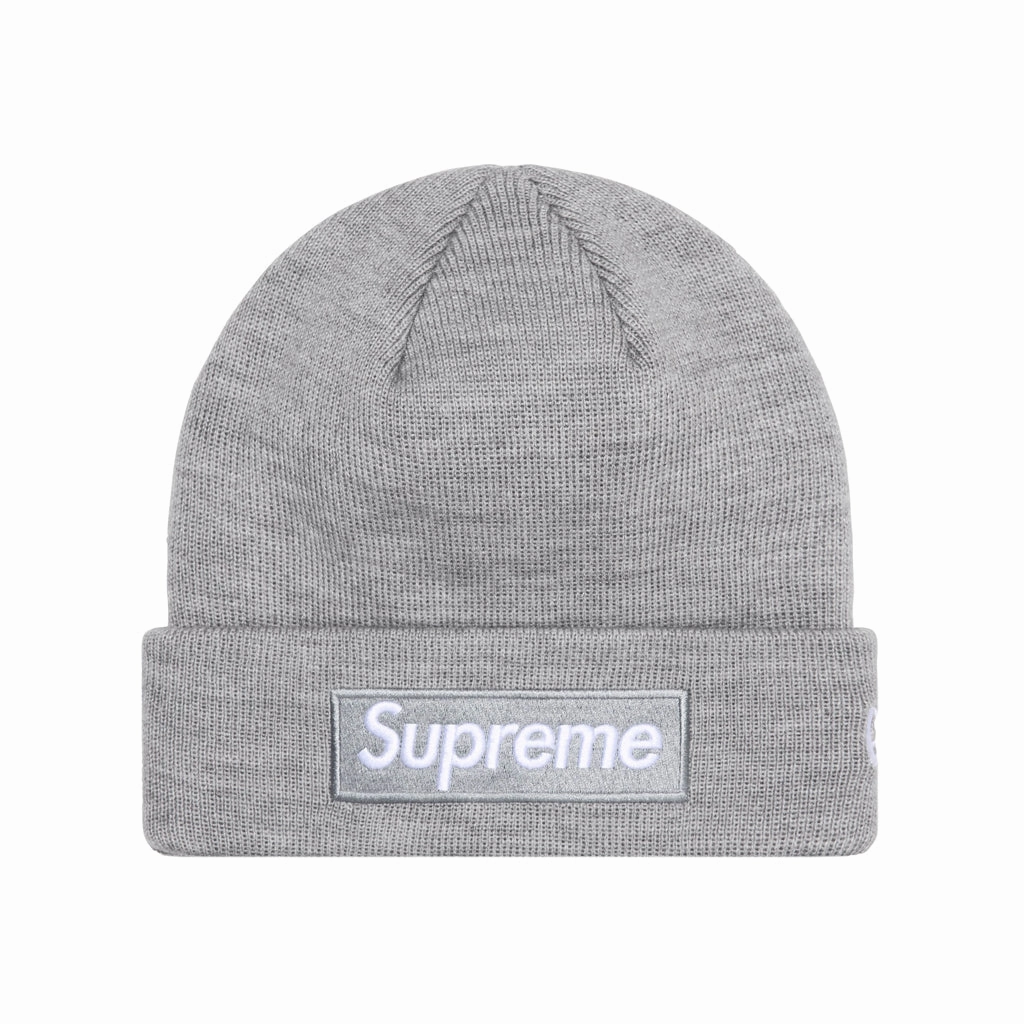 Supreme x New Era Box Logo Beanie – Heather Grey