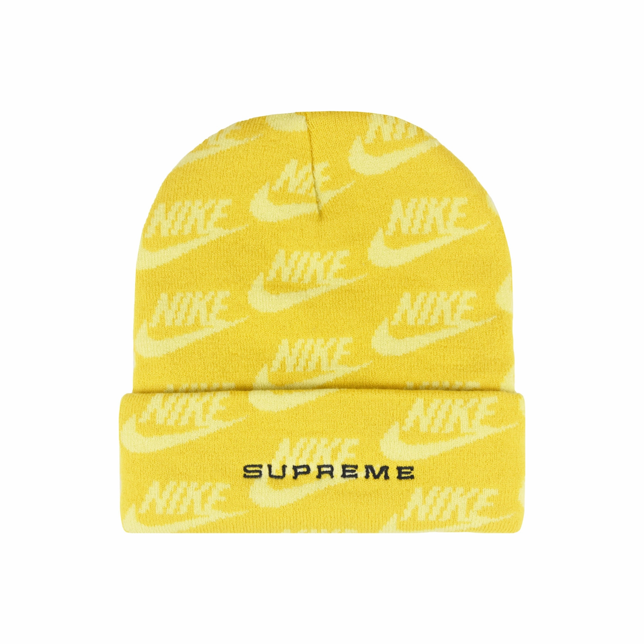 Supreme x Nike Jacquard Logo Beanie - Pale Yellow