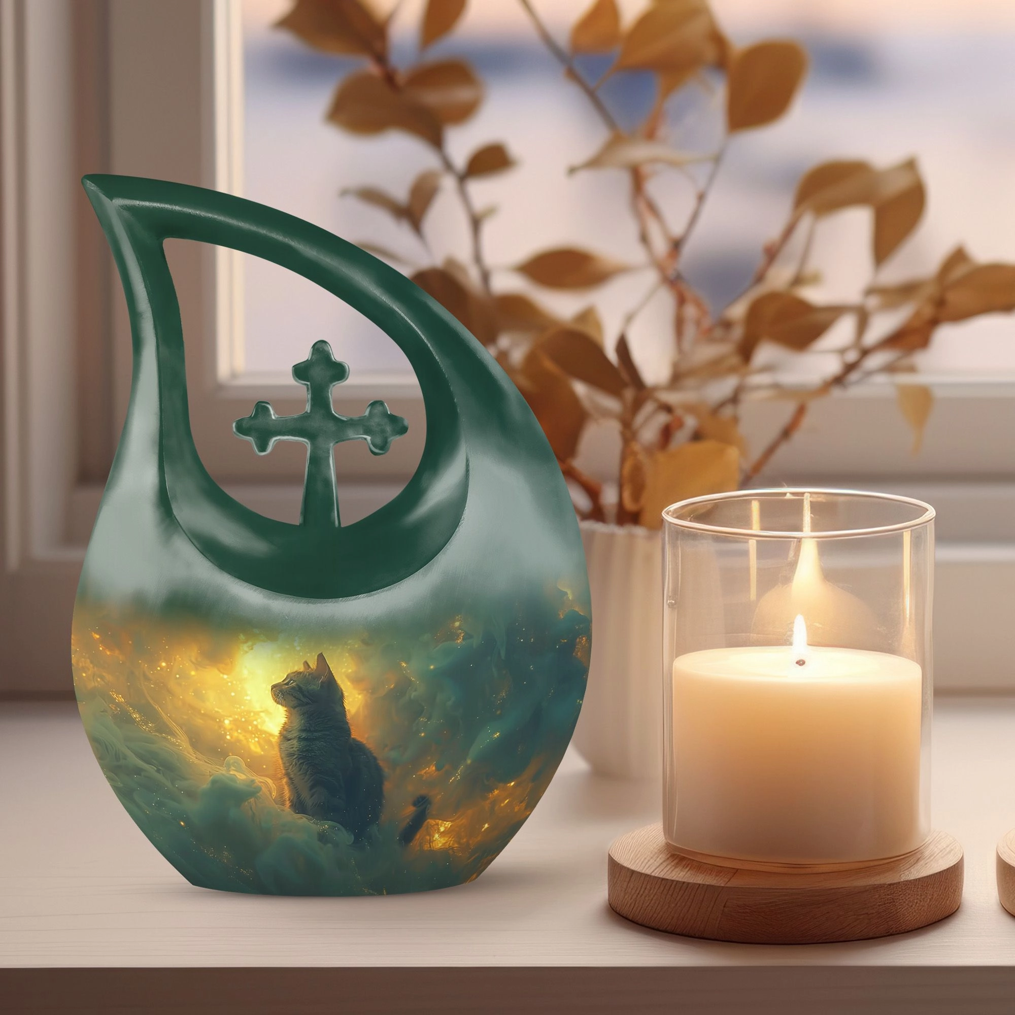 Whiskers Amidst Flames Memorial Extra Large Urn