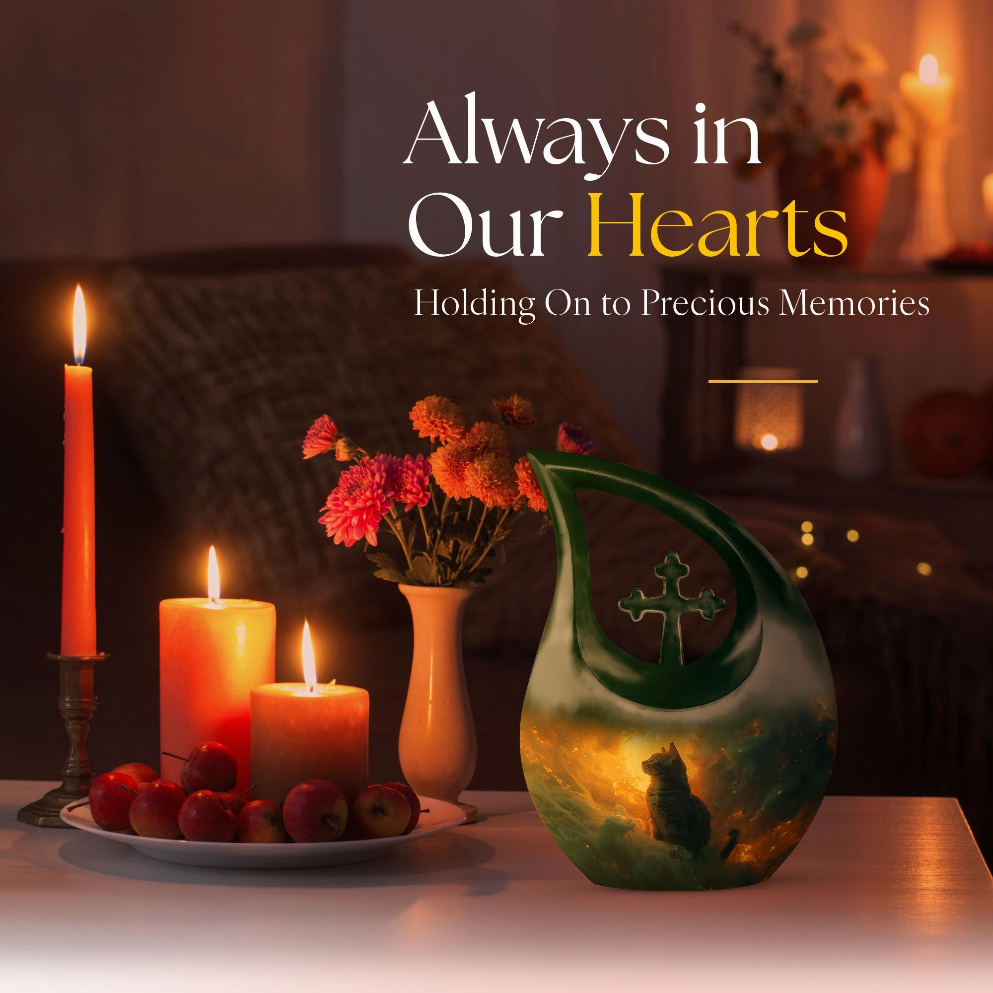 Whiskers Amidst Flames Memorial Extra Large Urn