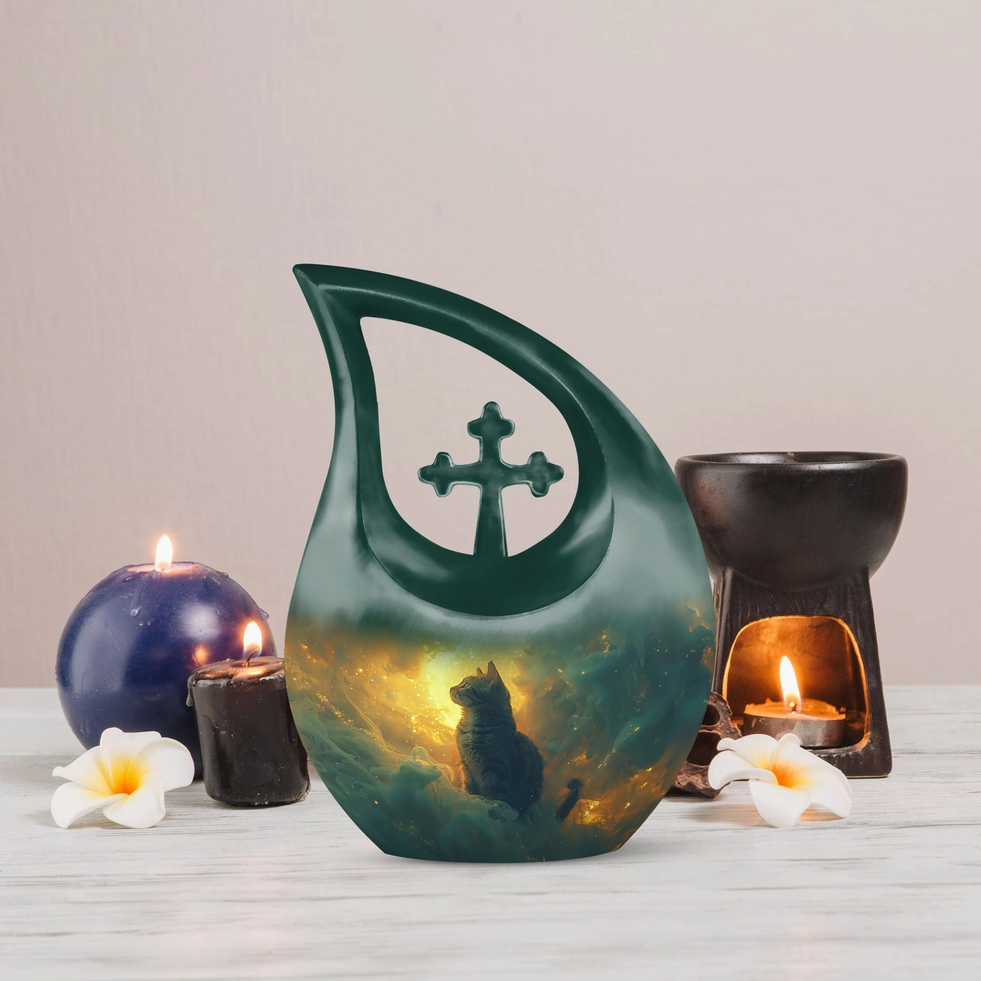 Whiskers Amidst Flames Memorial Extra Large Urn