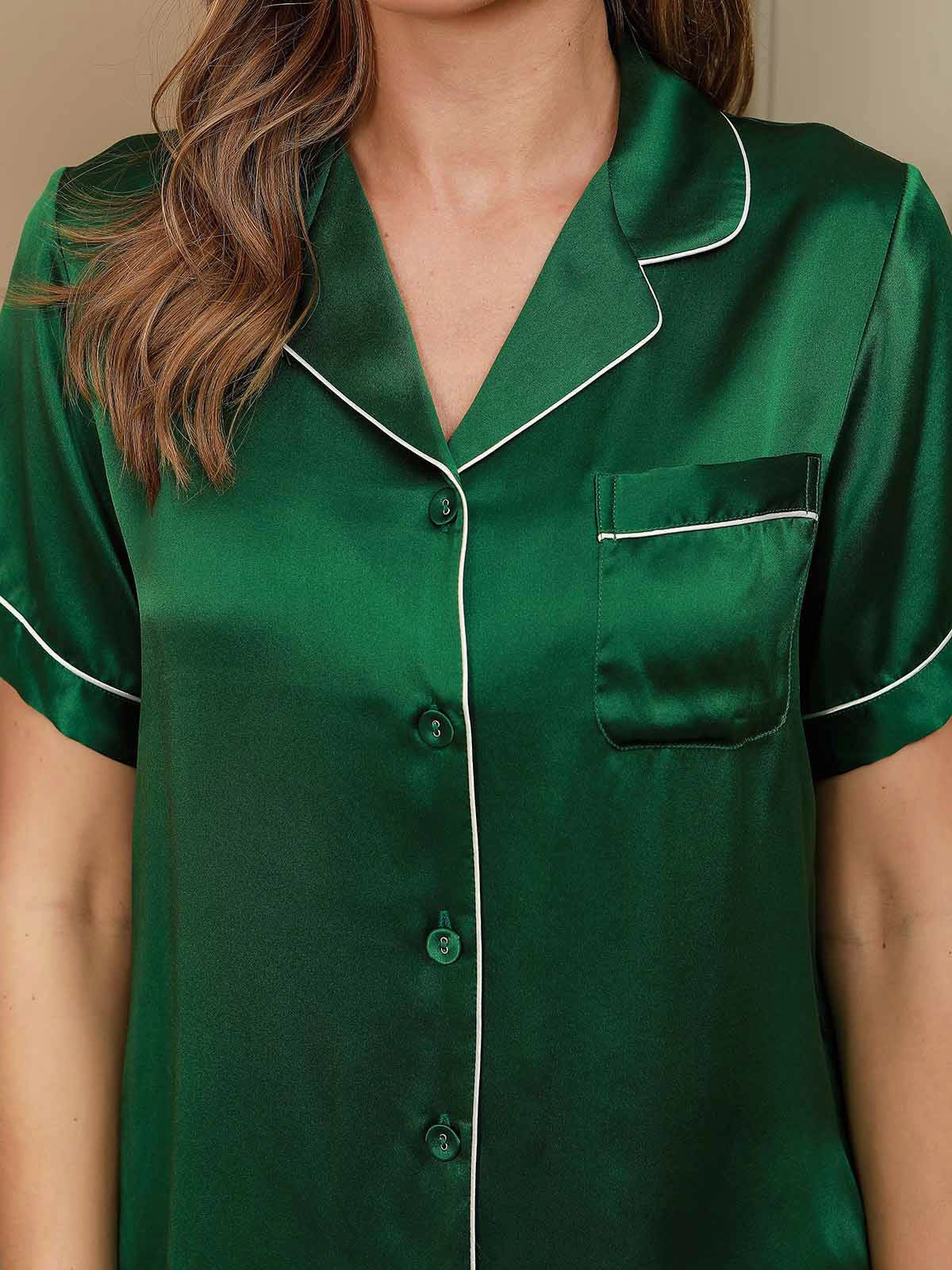 Women's 100% Mulberry Silk Short Sleeve Pajama Set