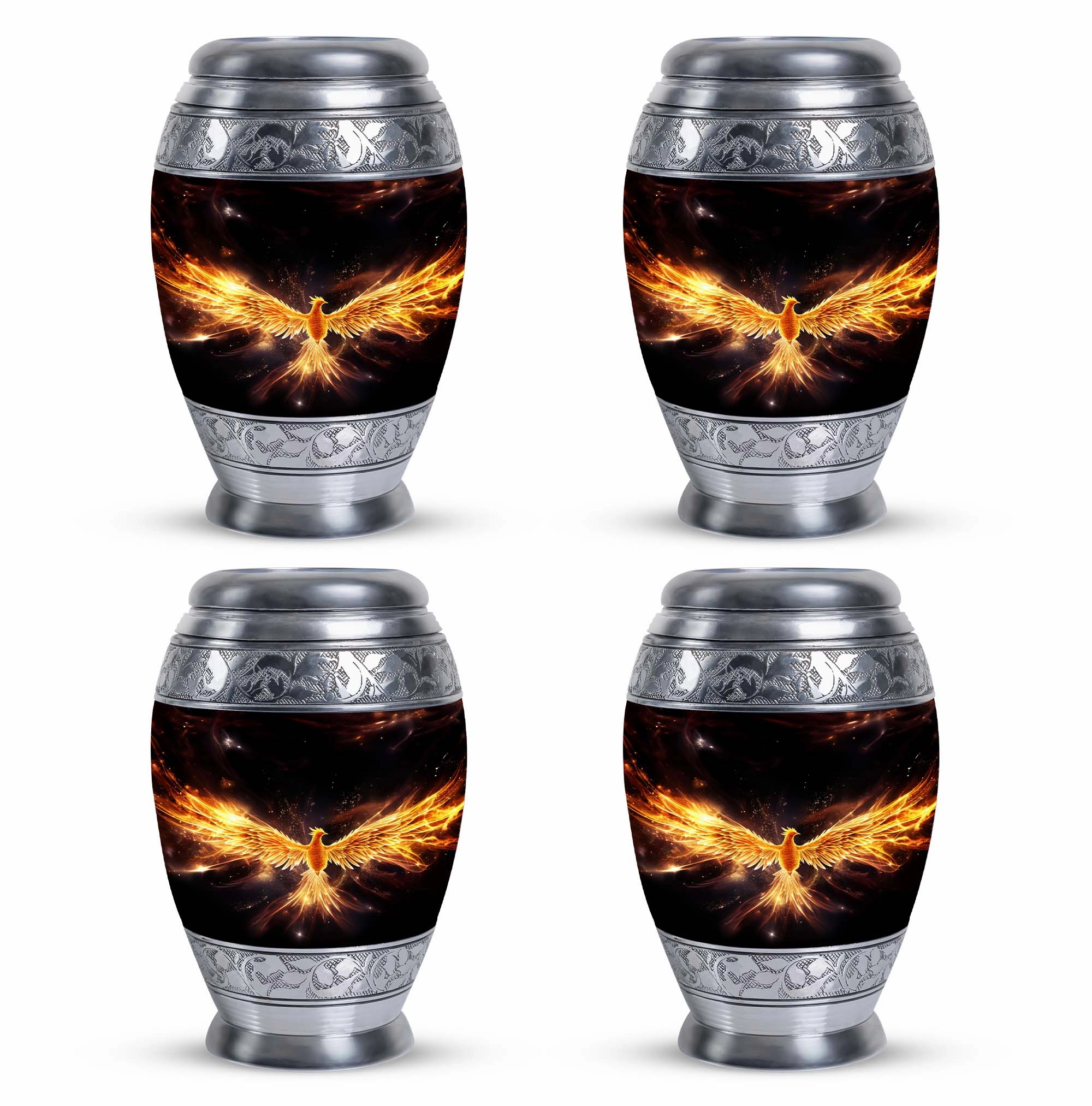 Yellow Phoenix Urn: Supreme Eulogy Edition with Cremation Tribute