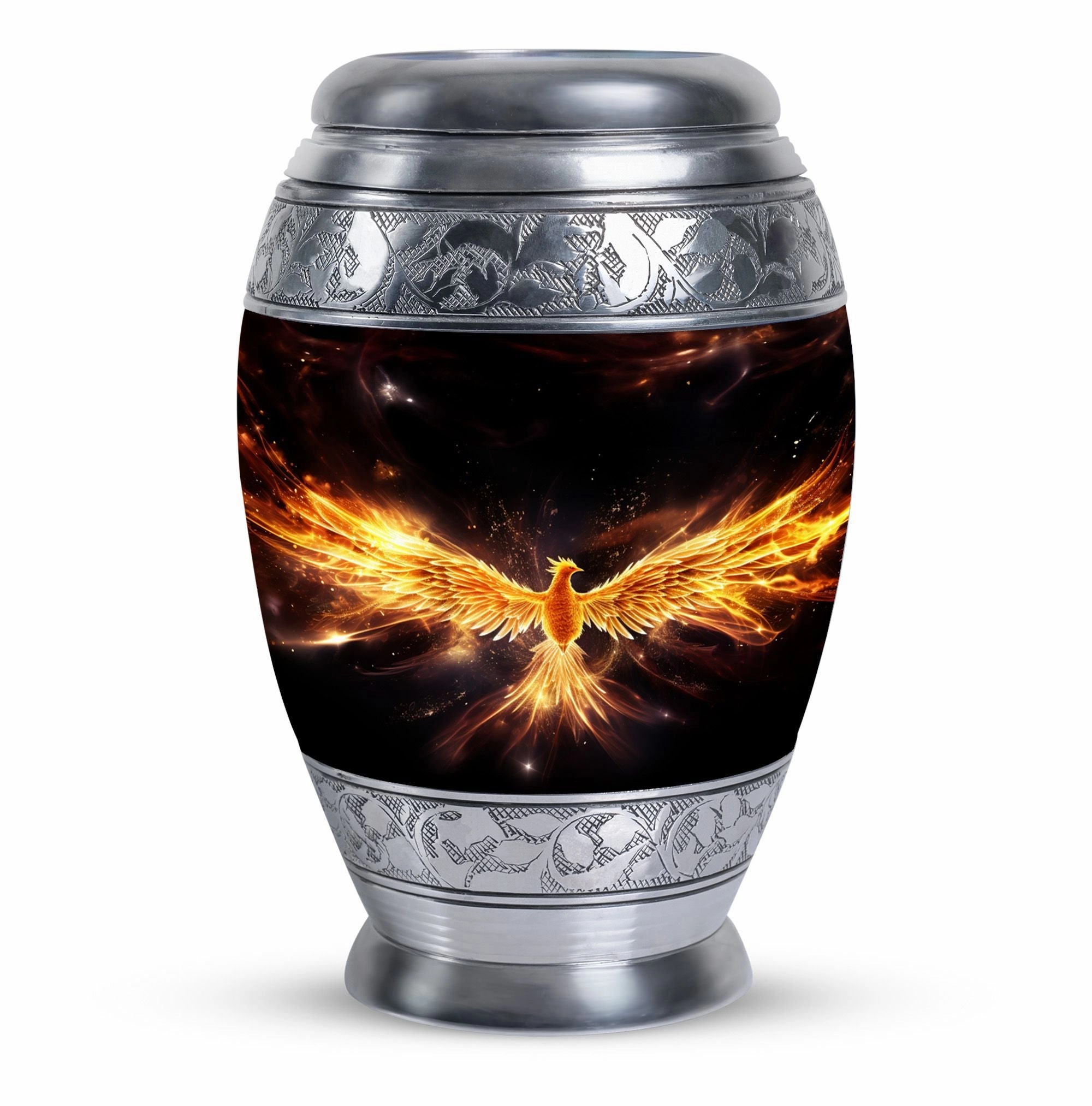 Yellow Phoenix Urn: Supreme Eulogy Edition with Cremation Tribute