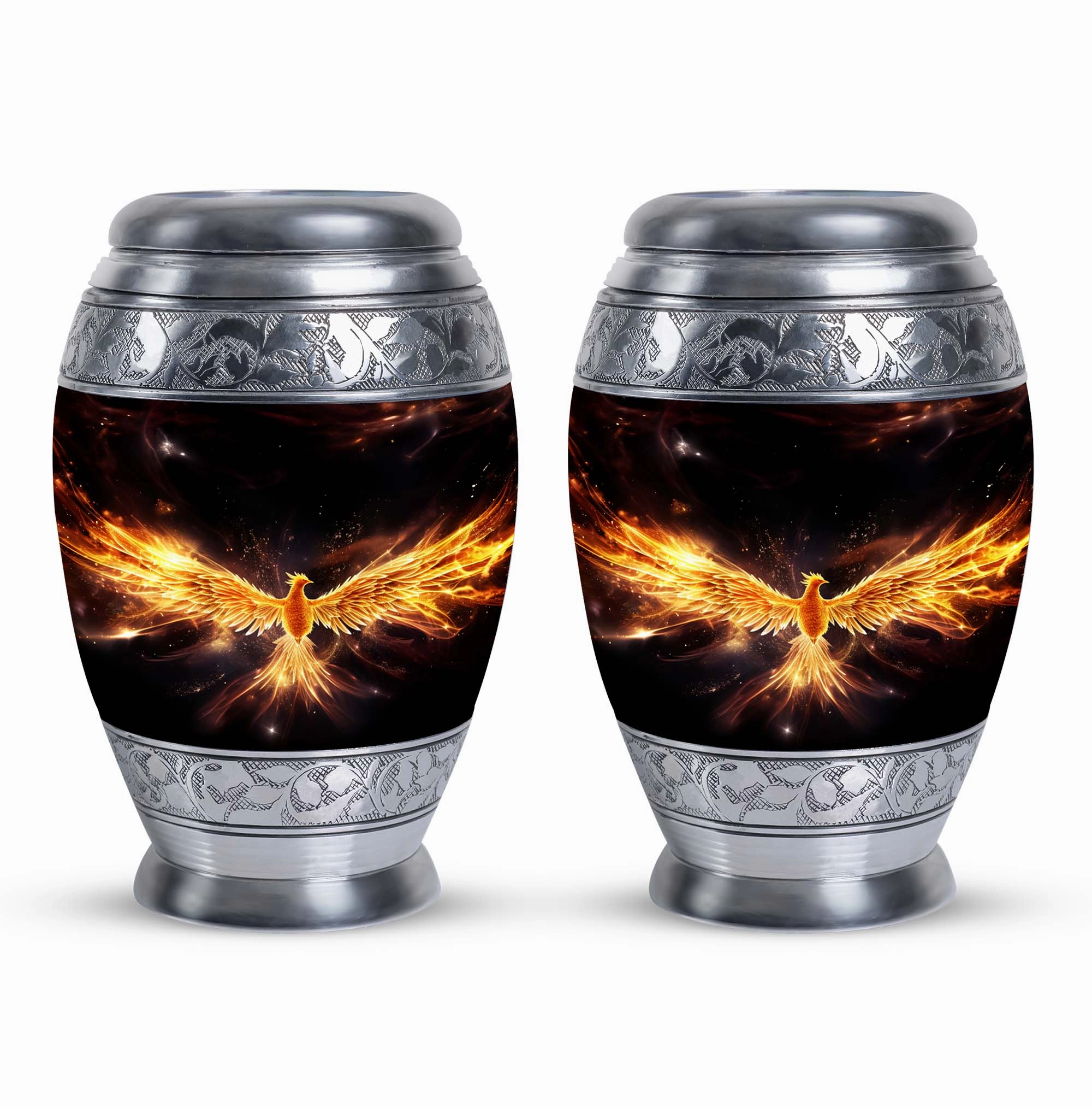 Yellow Phoenix Urn: Supreme Eulogy Edition with Cremation Tribute
